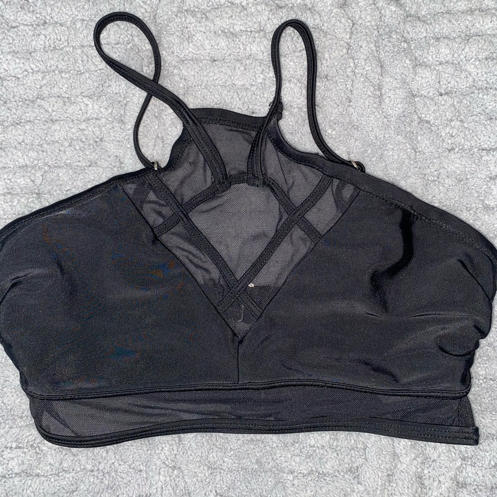 xs xhilaration black halter bikini top